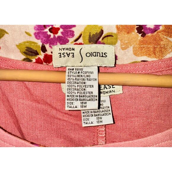 Studio Ease Floral Embroidered Butterfly Jacket with Dress Linen Fairy Sz 18W - Picture 15 of 16